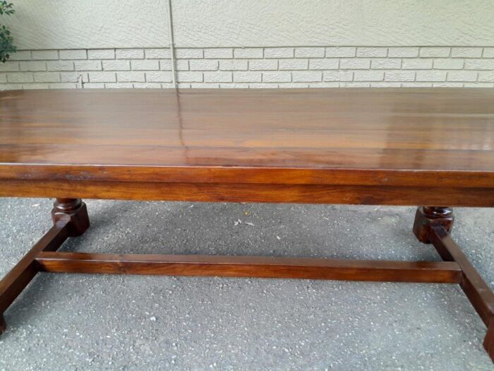 A Mid 20th Century English Oak Refectory / Entrance / Wine Cellar / Farmhouse Table - Image 6