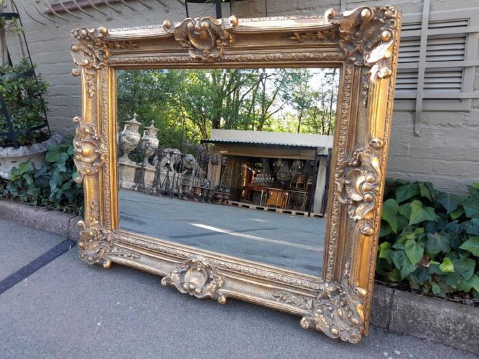 An Extremely Large 20th Century French Style Ornately Carved and Bevelled Mirror - Image 2