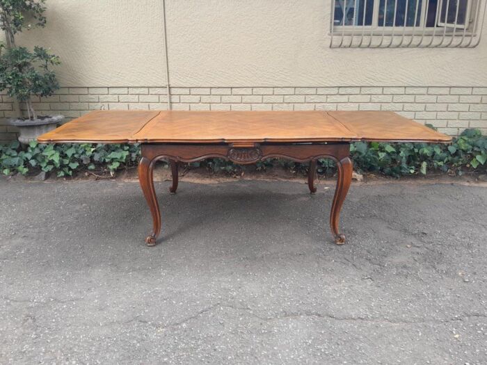 A 20th Century French  Carved Oak Extension Dining Table / Entrance Table / Table  with Two Leaves - Image 2