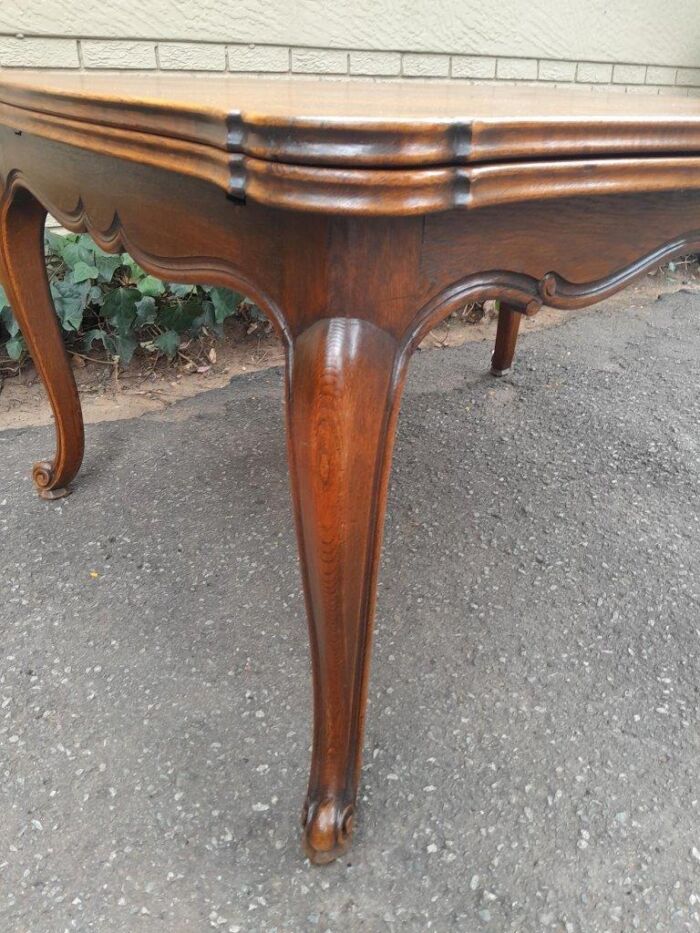 A 20th Century French  Carved Oak Extension Dining Table / Entrance Table / Table  with Two Leaves - Image 8