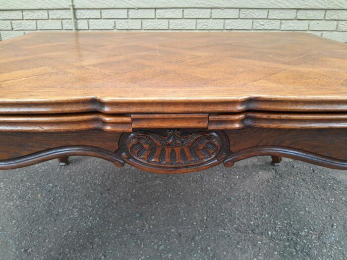 A 20th Century French  Carved Oak Extension Dining Table / Entrance Table / Table  with Two Leaves - Image 9