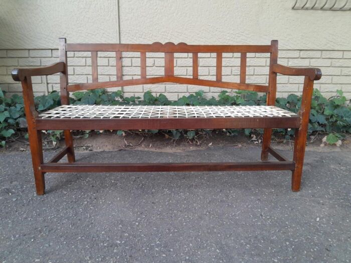 A 19th Century Cape Stinkwood and Fruitwood Riempie Bench