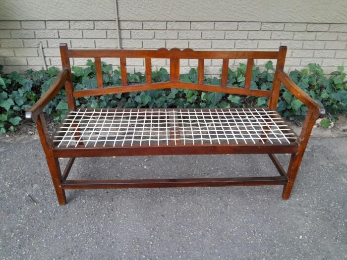 A 19th Century Cape Stinkwood and Fruitwood Riempie Bench - Image 2