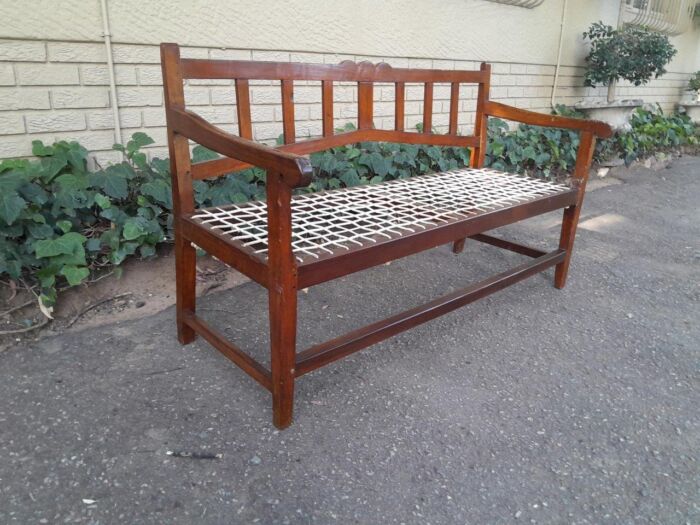 A 19th Century Cape Stinkwood and Fruitwood Riempie Bench - Image 3