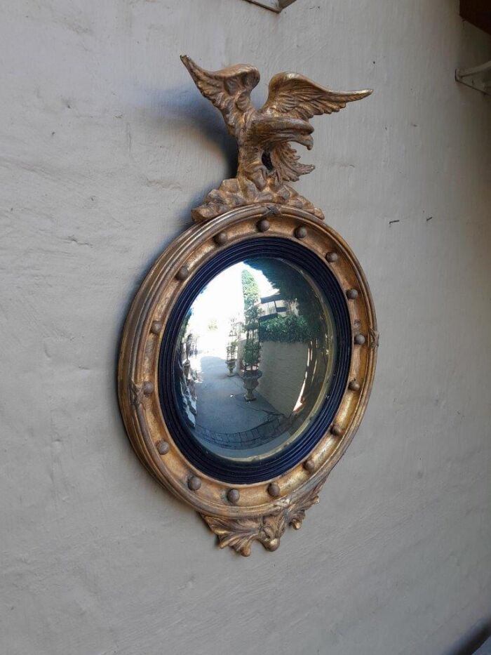 An Antique Circa 1820s Large Regency Style gilt-bronze-Eagle Concave Mirror - Image 3