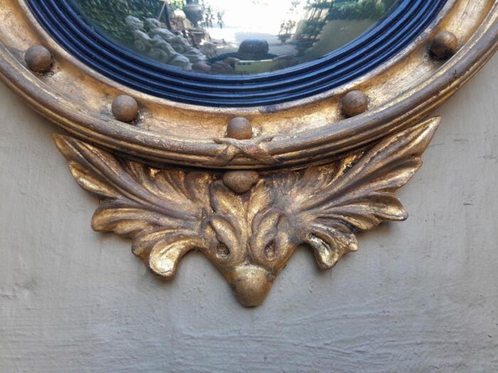 An Antique Circa 1820s Large Regency Style gilt-bronze-Eagle Concave Mirror - Image 4