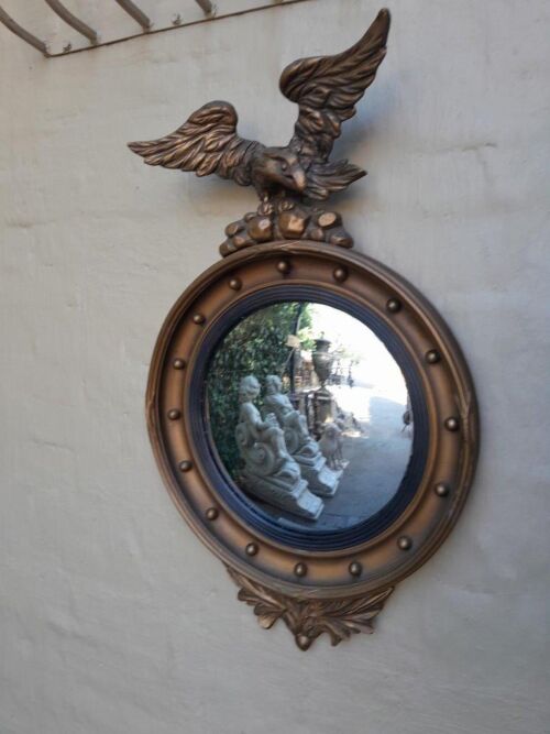 A 20th Century Regency Style Convex Mirror with Eagle