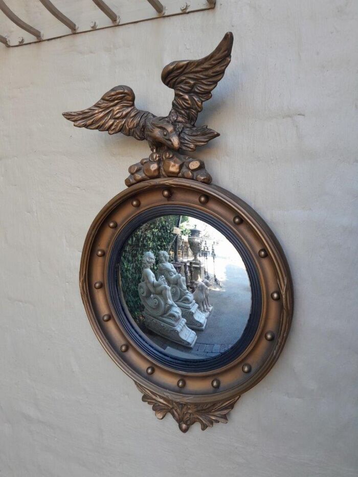 A 20th Century Regency Style Convex Mirror with Eagle - Image 2