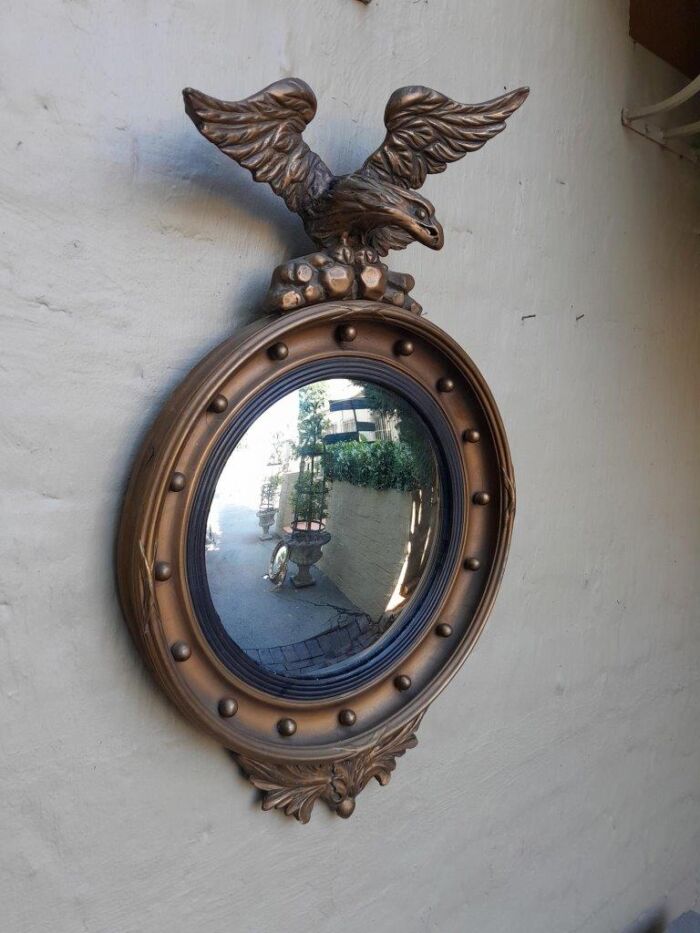 A 20th Century Regency Style Convex Mirror with Eagle - Image 3