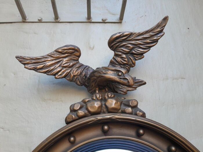 A 20th Century Regency Style Convex Mirror with Eagle - Image 5