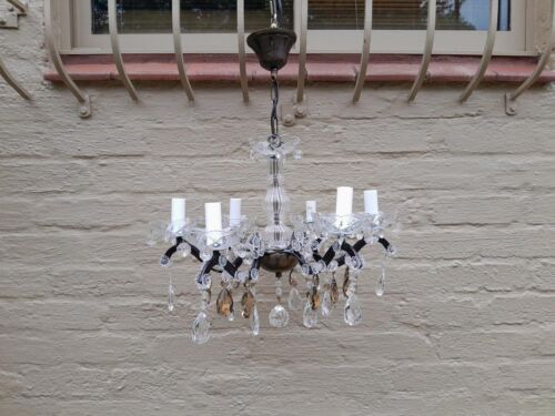 A 20TH Century French Style Bronze Chandelier with Crystals