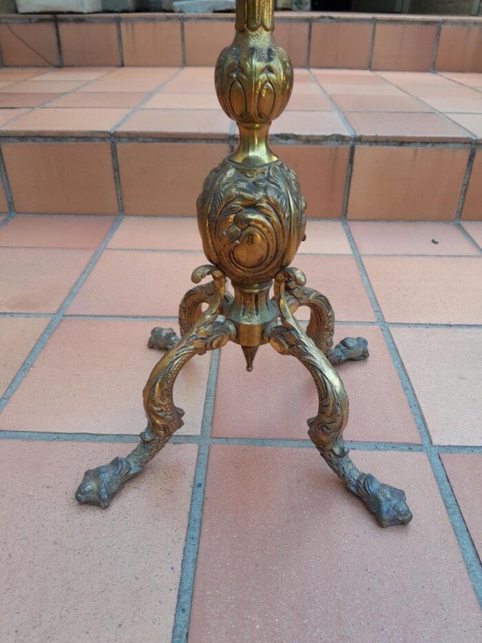 A 20th Century Gilt Metal Table / Wine Table with Marble Top - Image 5