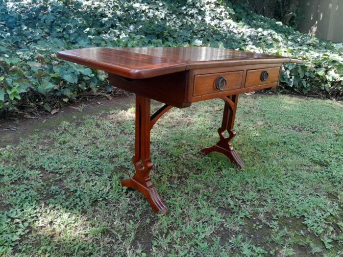 A Regency Style Inlaid Drop-Side / Sofa Table in Mahogany - Image 3