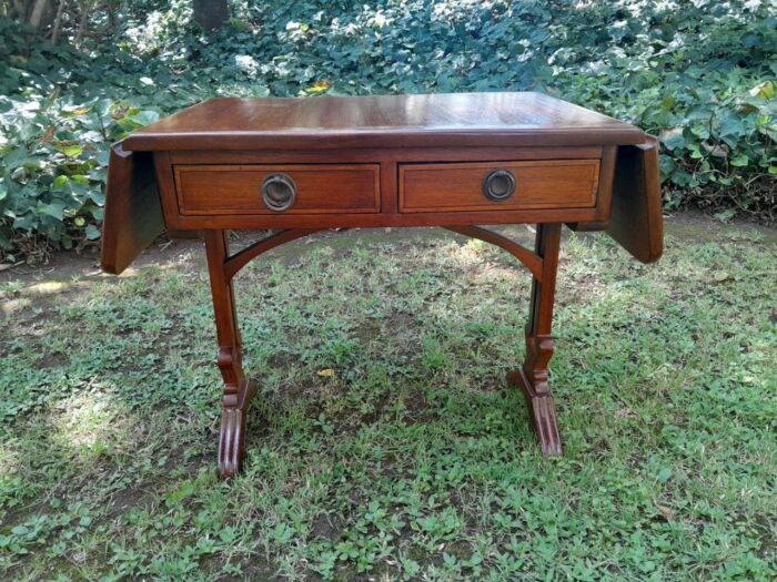 A Regency Style Inlaid Drop-Side / Sofa Table in Mahogany - Image 4