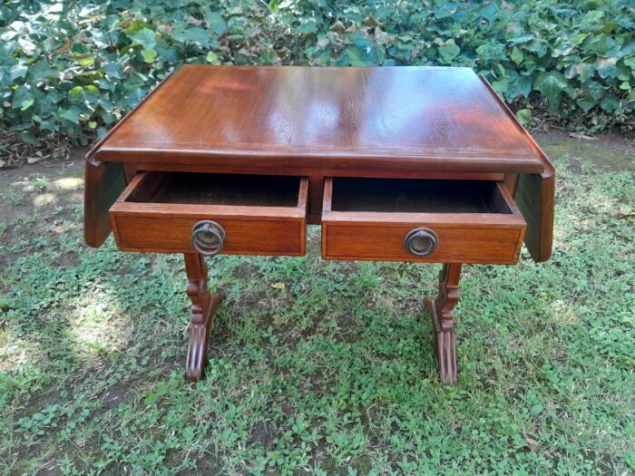 A Regency Style Inlaid Drop-Side / Sofa Table in Mahogany - Image 5