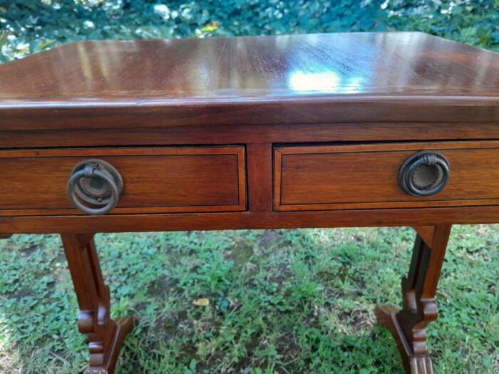 A Regency Style Inlaid Drop-Side / Sofa Table in Mahogany - Image 6