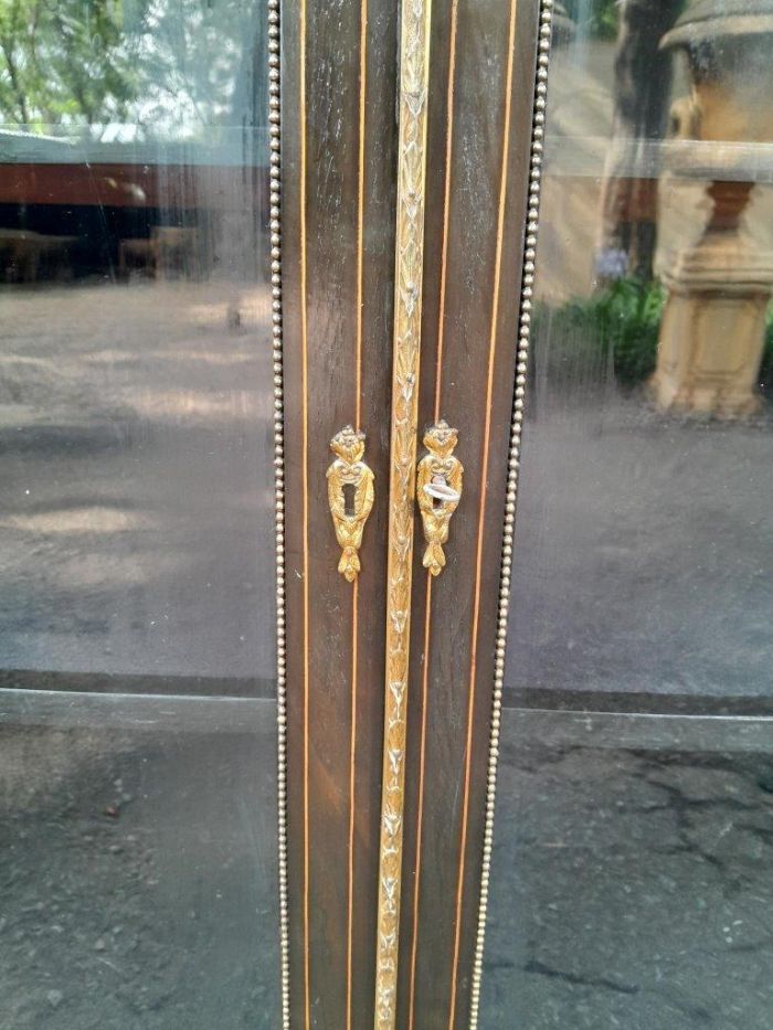 A 20TH Century French Louis XVI Style Boulle Cabinet Ebonised Gilded and Ormolu Mounted - Image 8