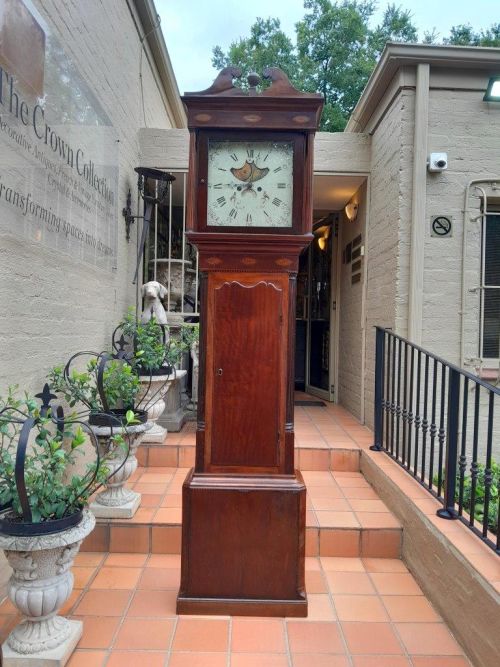 An Antique Late 19th Century Mahogany 7-Day Moon Phase Longcase / Grandfather Clock