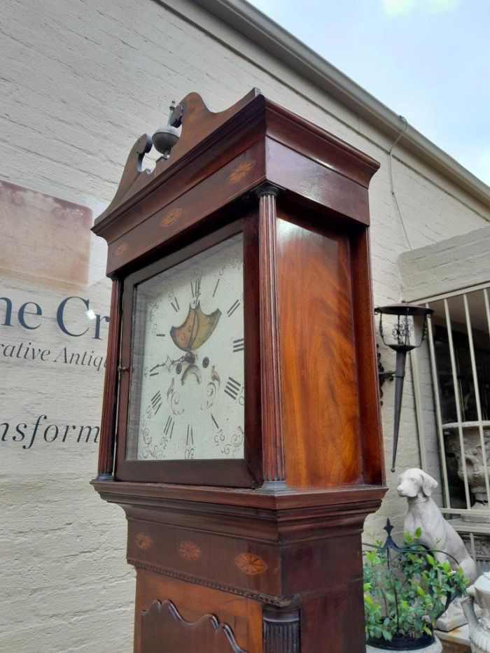 An Antique Late 19th Century Mahogany 7-Day Moon Phase Longcase / Grandfather Clock - Image 6