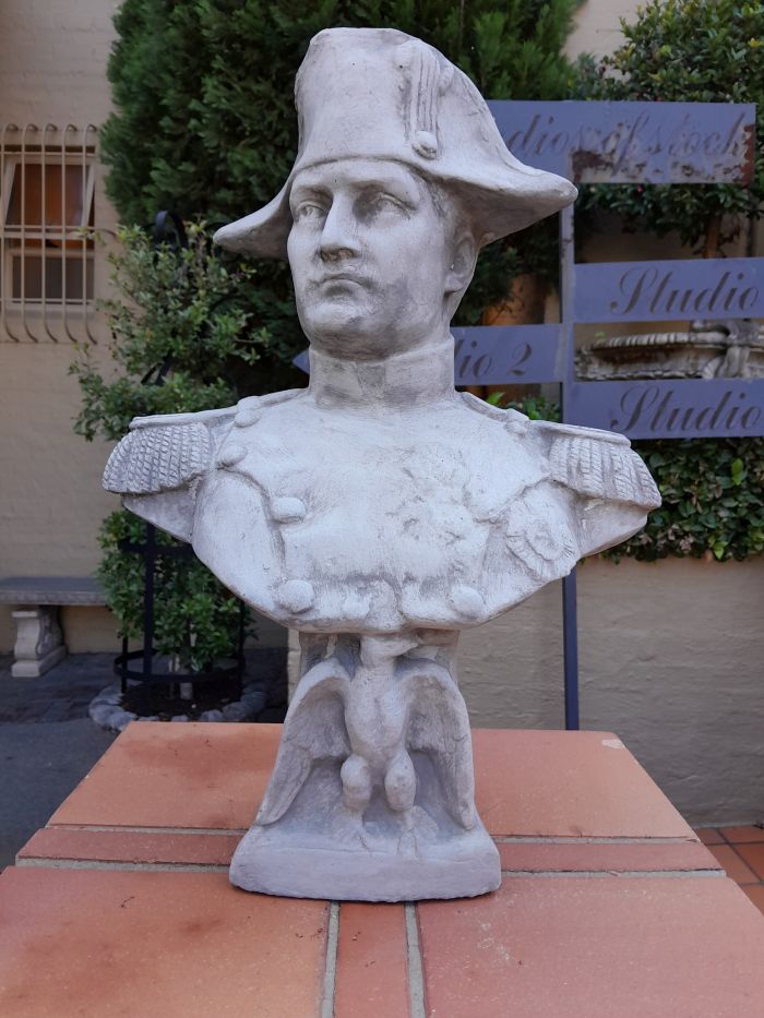 Large Concrete Napoleon Bust In Full Military Regalia