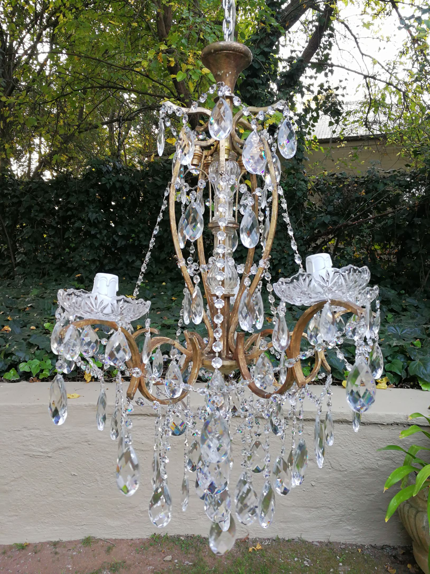A French Style Brass & Crystal Chandelier - The Crown Collection