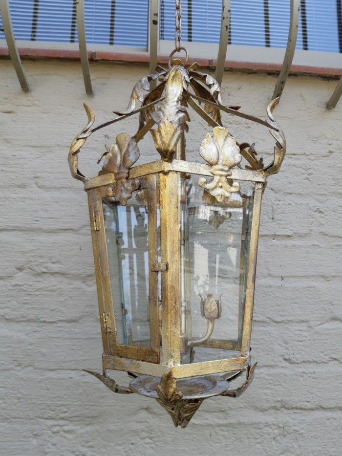 Lantern Hand Gilded with Gold Leaf