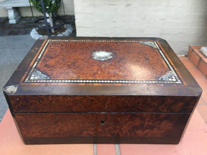 Mother of Pearl Burr Walnut Box - Image 2