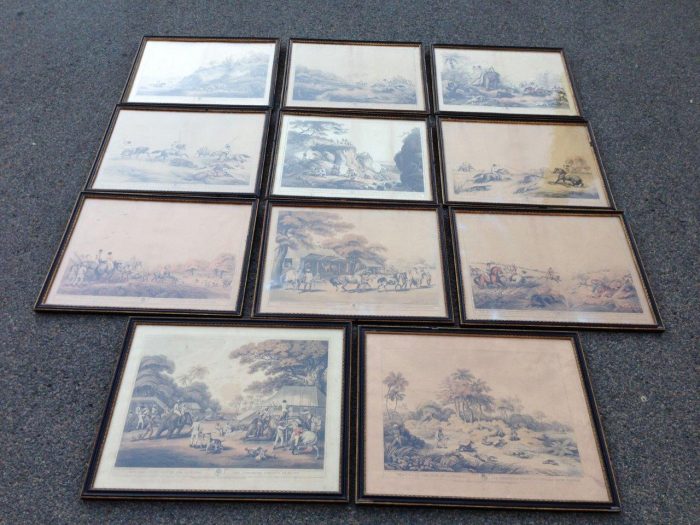 Set Of 11 Samuel Howitt And Captain Thomas Williamson Hand Coloured Etchings