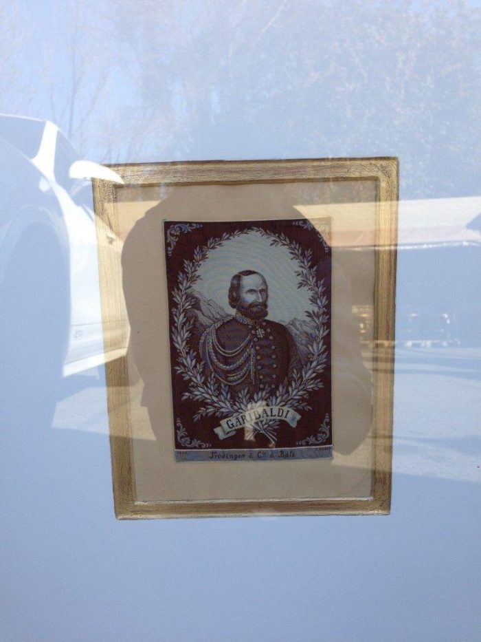 Very Rare and Original, Framed Embroidered Silk of Italian General Giuseppe Garibaldi - Image 3