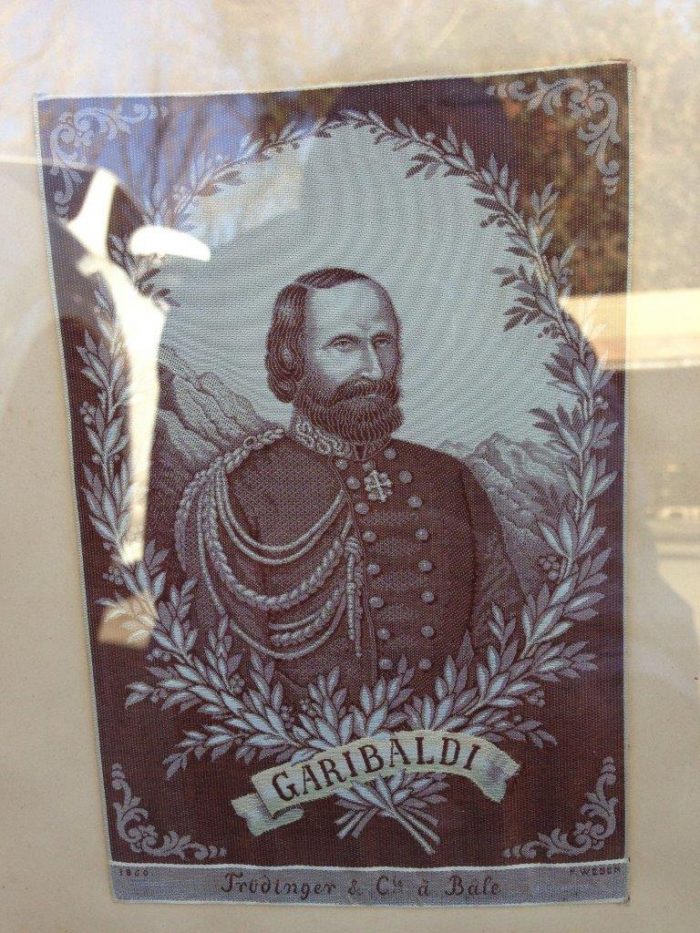 Very Rare and Original, Framed Embroidered Silk of Italian General Giuseppe Garibaldi - Image 4