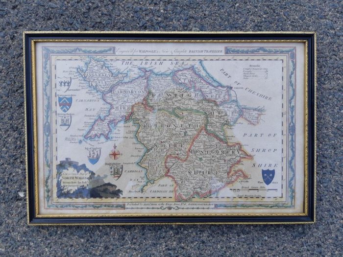 A Set Of Four (4)  Antique Maps Of Wales, Hand Coloured Engraving - Image 10