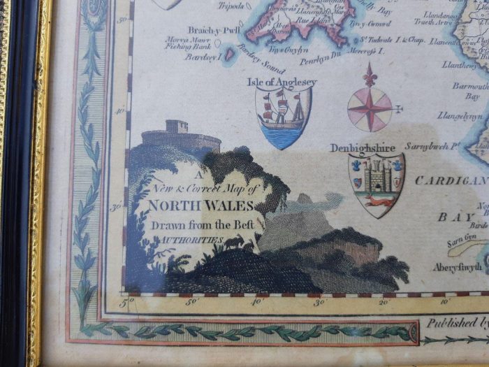 A Set Of Four (4)  Antique Maps Of Wales, Hand Coloured Engraving - Image 13