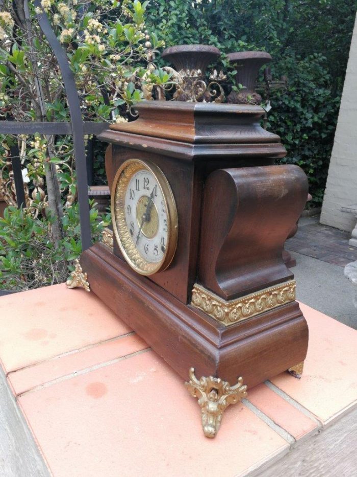 A Victorian Wooden Cased Mantle Clock - ND - Image 4