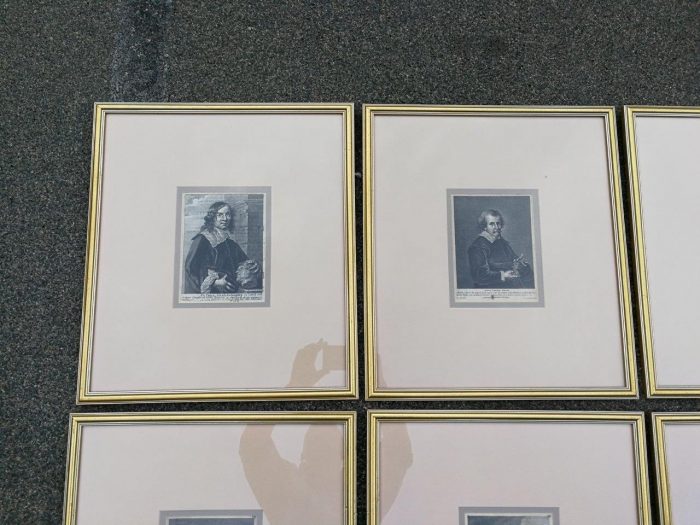 A Set Of 8 Framed Portraits Of Flemish Painters, Engravers And Architects - Image 5