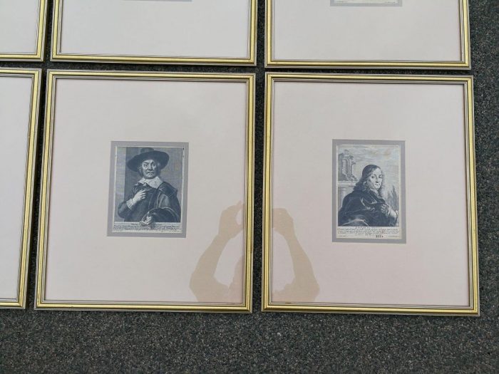 A Set Of 8 Framed Portraits Of Flemish Painters, Engravers And Architects - Image 7