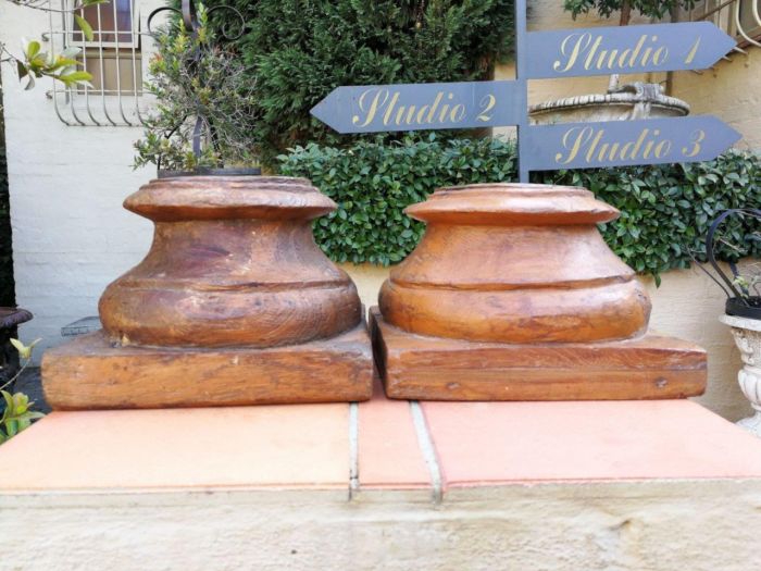 Carved Wooden Square top Candle holders or styling bases (SOLD INDIVIDUALLY) - Image 2