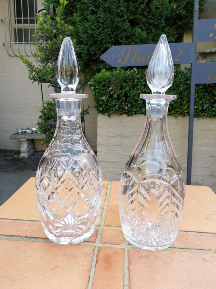 A Pair Of Cut Glass Decanters