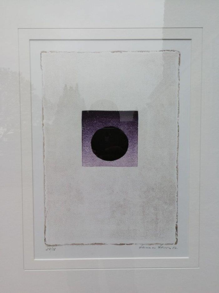 An Abstract Composition with Black Circle Lithograph, Signed, 2002. Hannes Harrs - Image 5