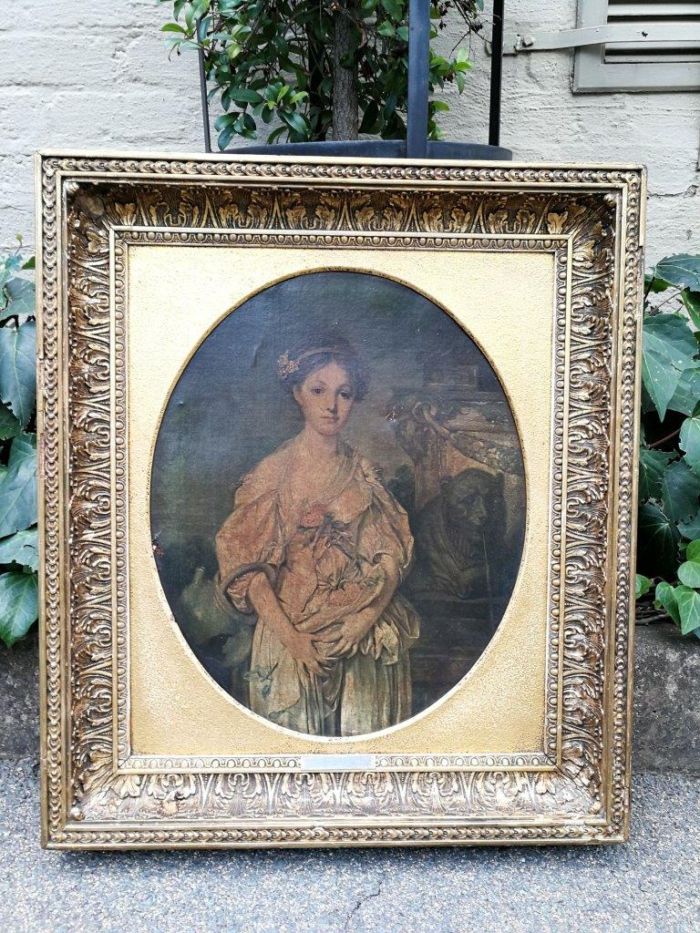 An Antique French Oil On Canvas After Jean-Baptiste Greuze (France