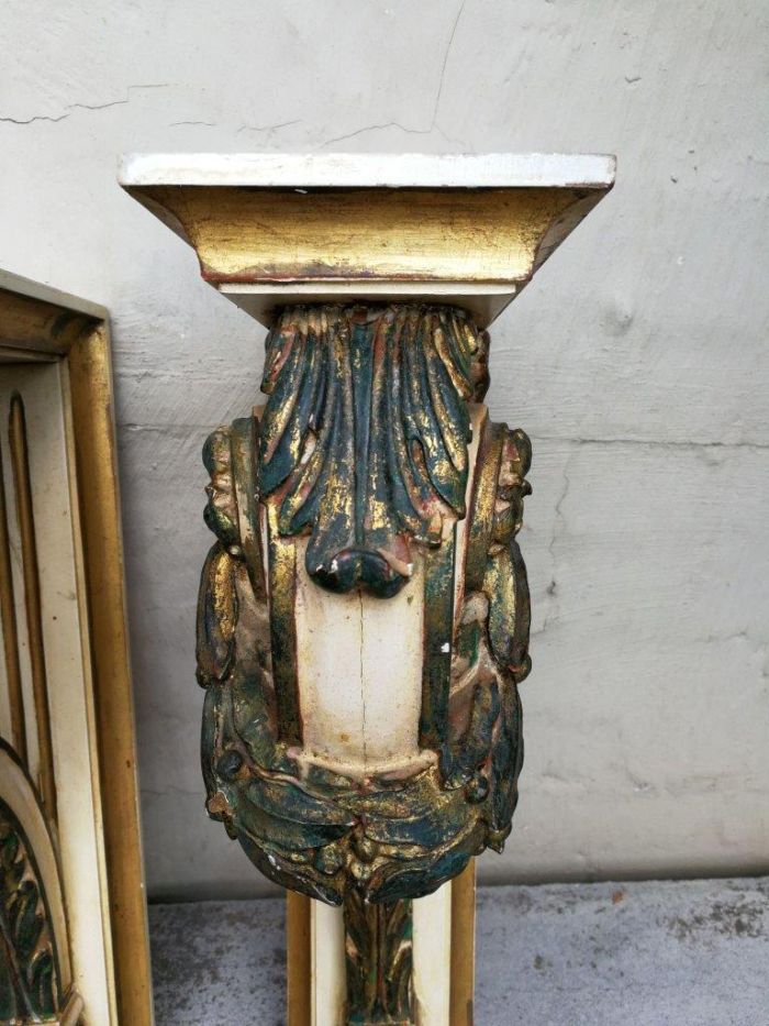 A 21st Century Pair Of Gilt Painted Wooden Wall Brackets/Sconces - Image 5