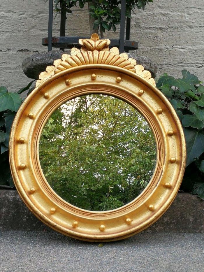 A Large Giltwood Regency Convex Mirror