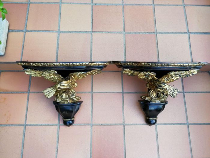 A 20th Century Pair Of Carved Wall Sconces - Image 2