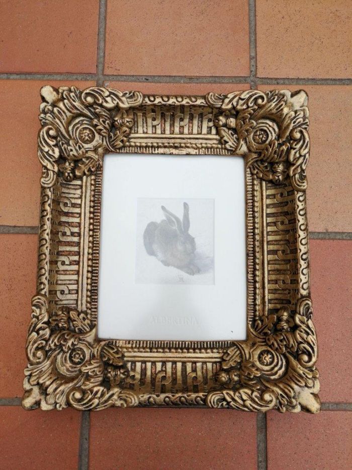 A Photolithograph Young Hare Framed in an Ornately Giltwood Frame - Image 2