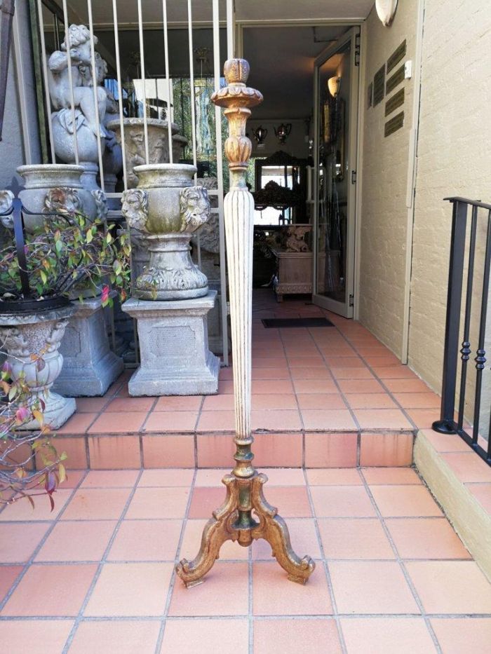 An Early 20th Century Carved Wooden Candle Holder