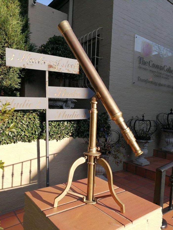 A 20th Century Brass Telescope On Stand