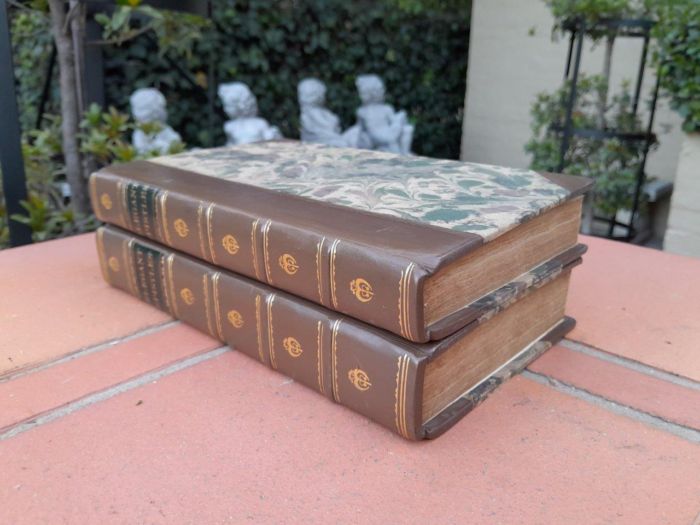 An Antique Circa 1807 Collection of Two Hard Cover Books of Elegant Episties  Published by J. Mawman