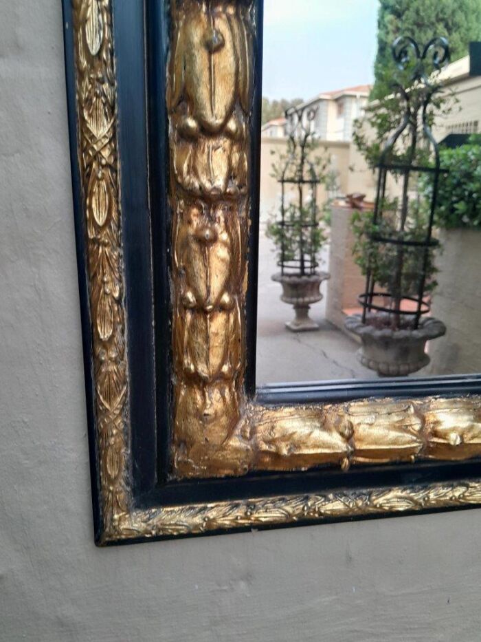 A 20th Century Gilt Painted And Ebonised Mirror - Image 3