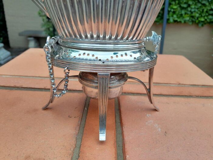 A 20TH Century Silver Plate Kettle on Stand with Burner - Image 5