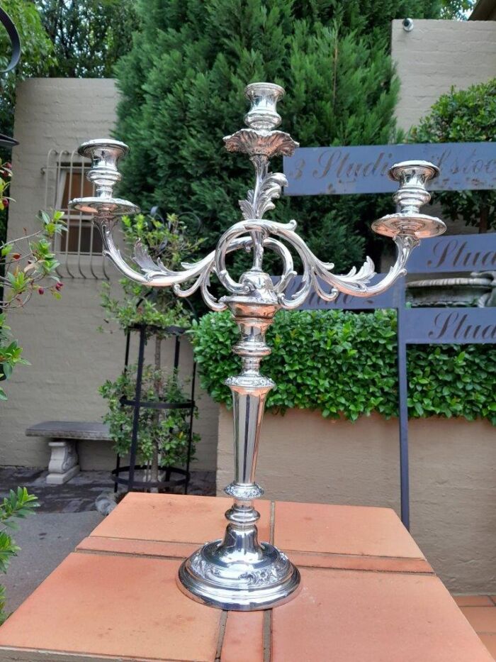 A 20th Century Silver Plate Candelabra