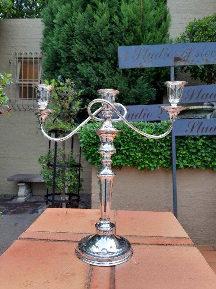 A Silver Plate  Candelabra